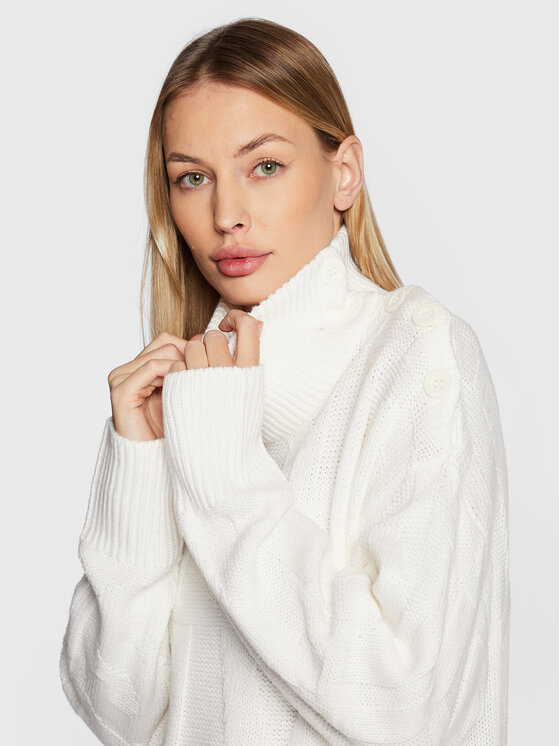 Silvian Heach Silvian Heach Φόρεμα υφασμάτινο PGA22087VE Λευκό Relaxed Fit