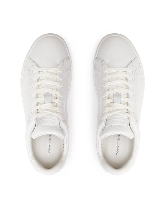 Tommy Hilfiger Tommy Hilfiger Sneakersy Th Court Premium Best FM0FM04974 Écru