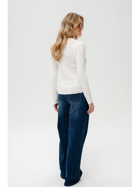 blue shadow blue shadow Sweter Xava Biały Regular Fit