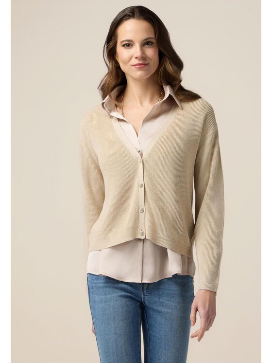 Oltre Oltre Cardigan M063J004789N002 Écru Regular Fit
