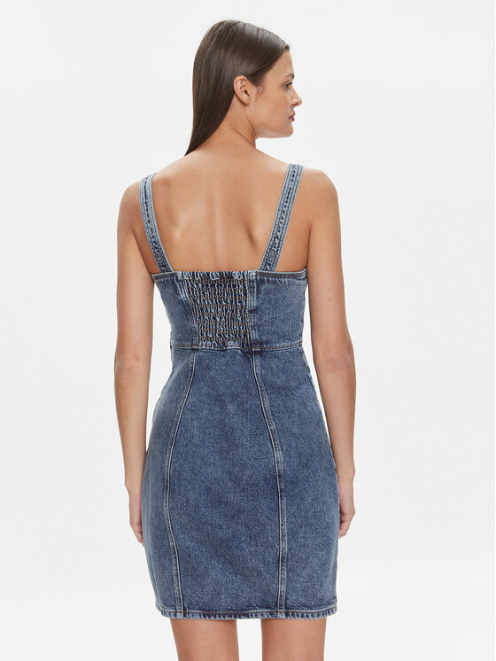 Tommy Jeans Tommy Jeans Džínsové šaty DW0DW17054 Modrá Slim Fit