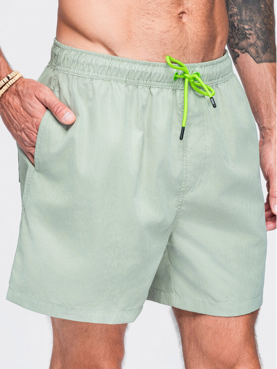 Ombre Ombre Szorty kąpielowe OM-SRSS-0216 Zielony jasny Regular Fit