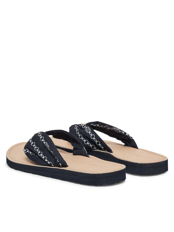 Tommy Hilfiger Tommy Hilfiger Zehentrenner Th Chain Print Elevated Sandal FW0FW08519 Dunkelblau
