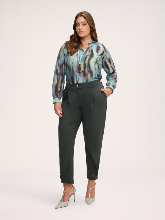 Fiorella Rubino Fiorella Rubino Pantaloni di tessuto P076L002493N035 Verde Regular Fit