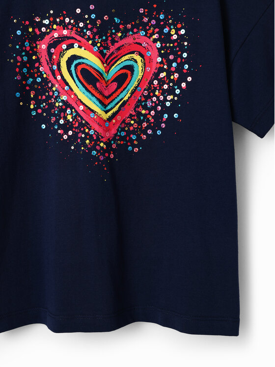 Desigual Desigual Póló 23SGTK20 Sötétkék Regular Fit