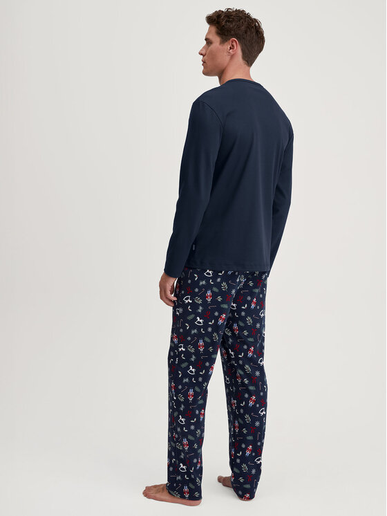 Calida Calida Pyžamo 41884 Tmavomodrá Regular Fit