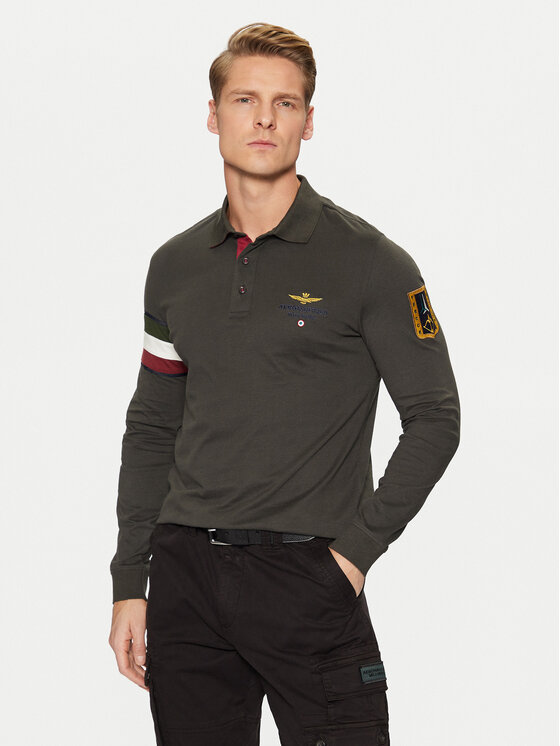 Aeronautica Militare Polo Majica 242PO1816J558 Khaki Regular Fit