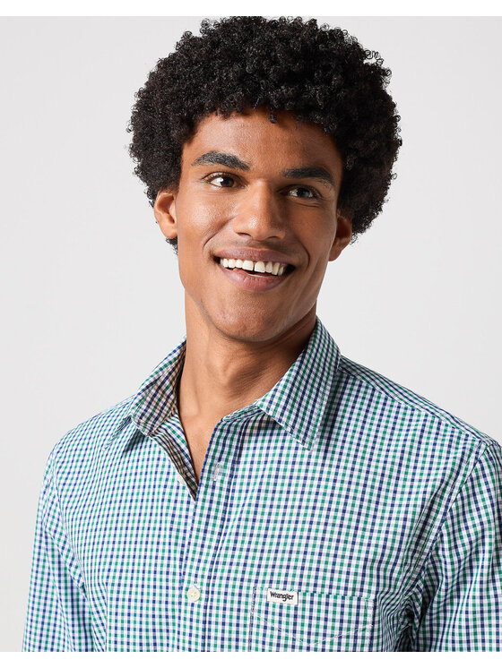 Wrangler Wrangler Camicia LS 1 PKT SHIRT Blu Regular Fit