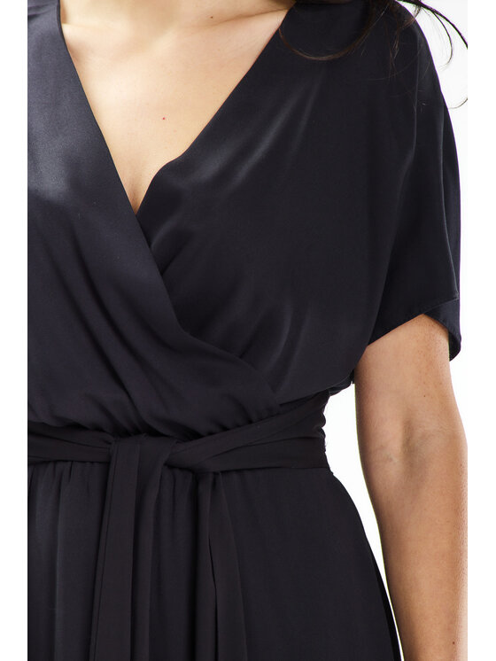 Awama Awama Sukienka letnia A642 Czarny Basic Fit