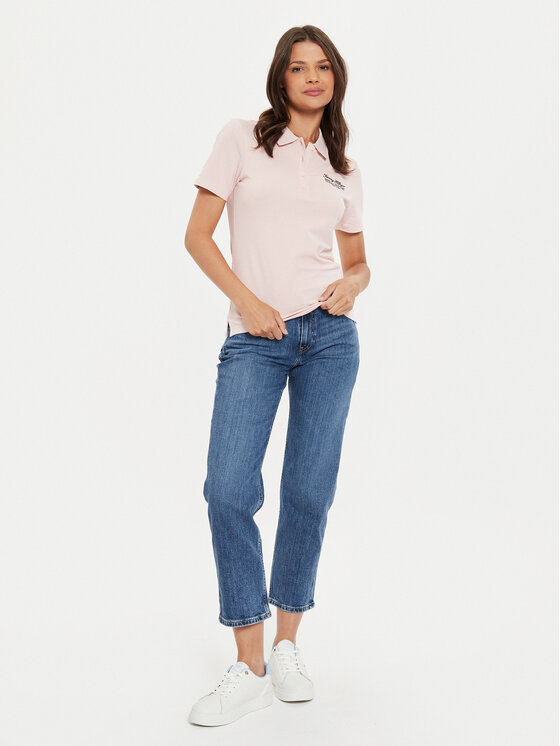 Tommy Hilfiger Tommy Hilfiger Pólóing Script WW0WW43624 Rózsaszín Slim Fit
