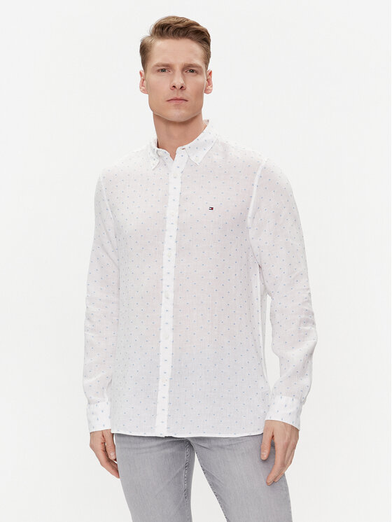 Tommy Hilfiger Tommy Hilfiger Πουκάμισο MW0MW34615 Λευκό Slim Fit