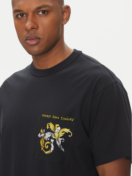 Versace Jeans Couture Versace Jeans Couture Tričko 78GAH6RB Čierna Regular Fit