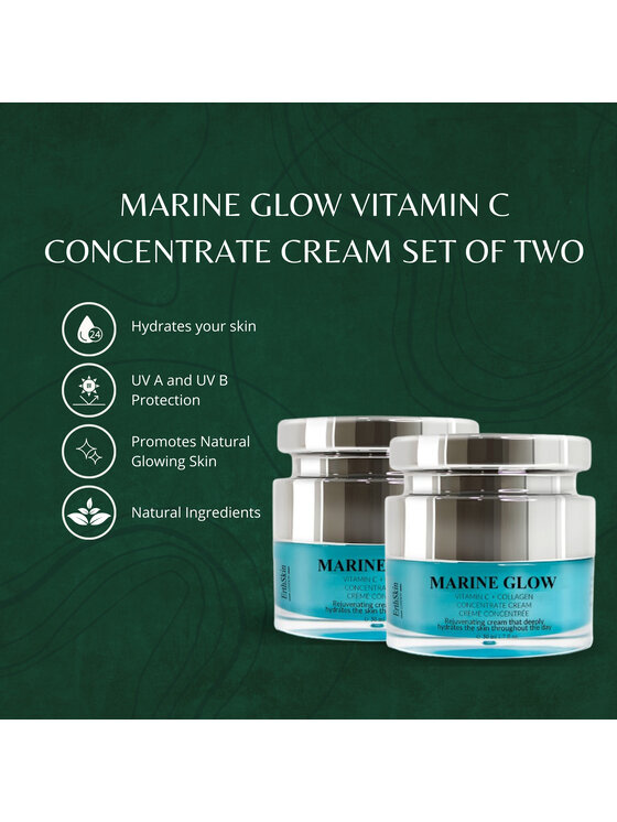 Erthskin London Erthskin London 2x Krem z koncentratem witaminy C Marine Glow Krem na dzień i na noc