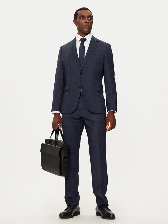 BOSS Oblek 50528142 Tmavomodrá Slim Fit