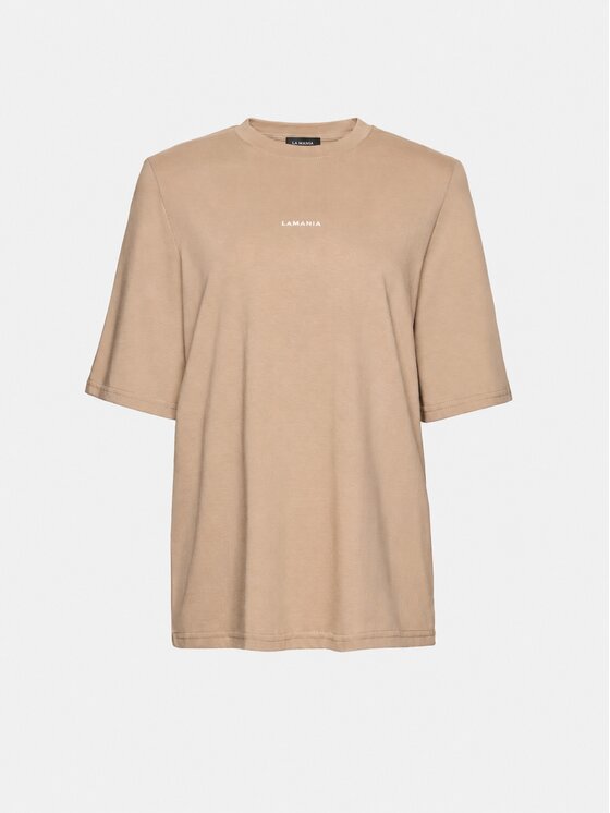 La Mania La Mania T-Shirt RIHO Beżowy Basic Fit