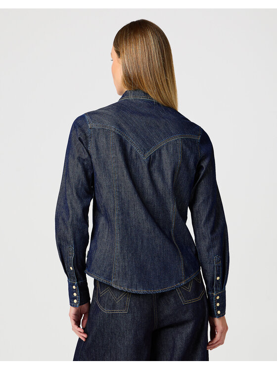 Wrangler Wrangler camicia di jeans 112362846 Blu scuro Slim Fit