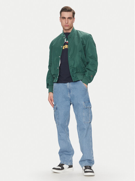 Schott NYC Schott NYC Kurtka bomber Sporting Zielony Oversize