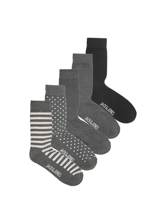 Jack&Jones 5er-Set hohe Herrensocken Gover 12228611 Grau
