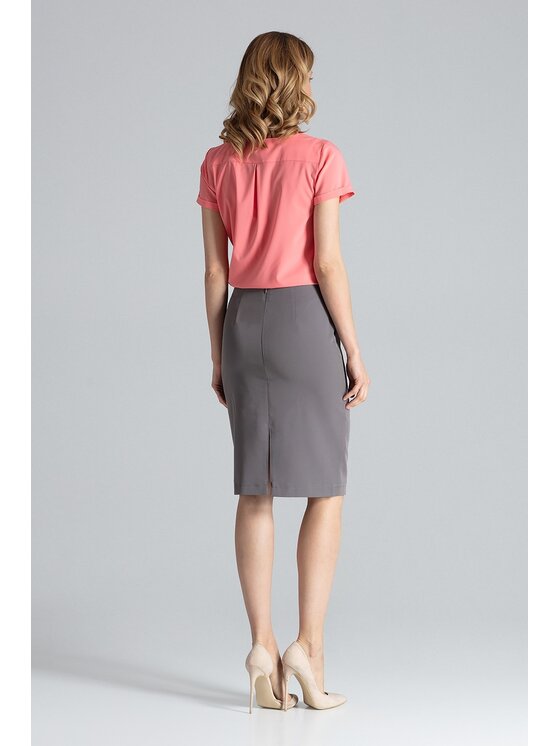 FIGL FIGL Spódnica M260 Szary Regular Fit
