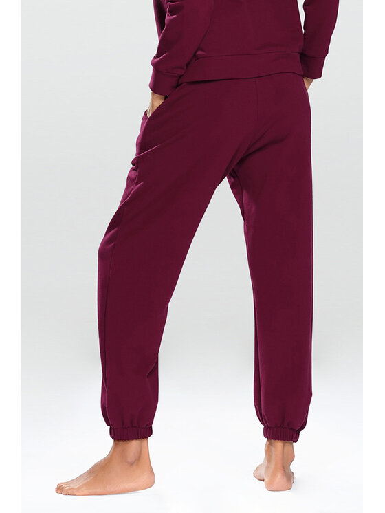DKaren Sport DKaren Sport Spodnie materiałowe Wenezja Bordowy Classic Fit