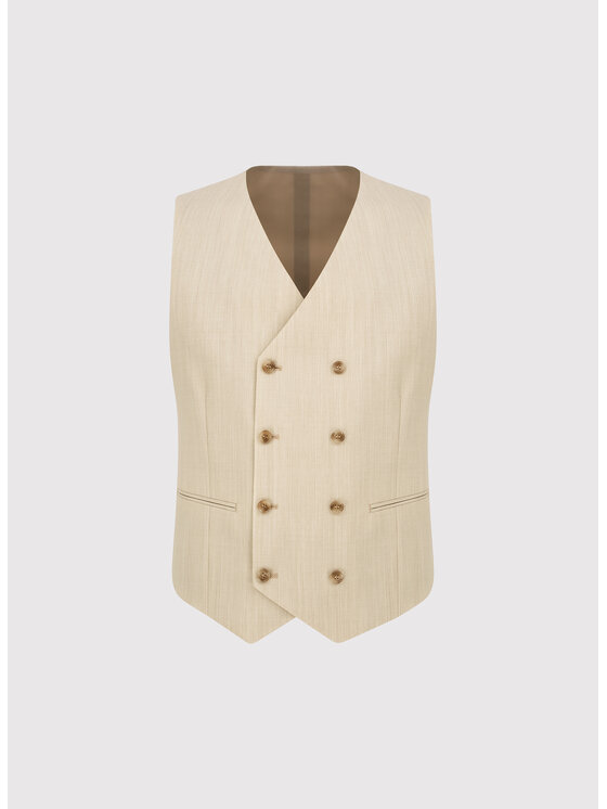 Pako Lorente Pako Lorente Kamizelka garniturowa P26SP-8G-022 Beżowy Slim Fit