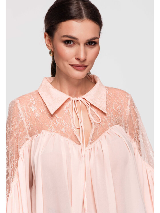 Ombre Ombre Bluzka OW-TS-E0026 Różowy Loose Fit