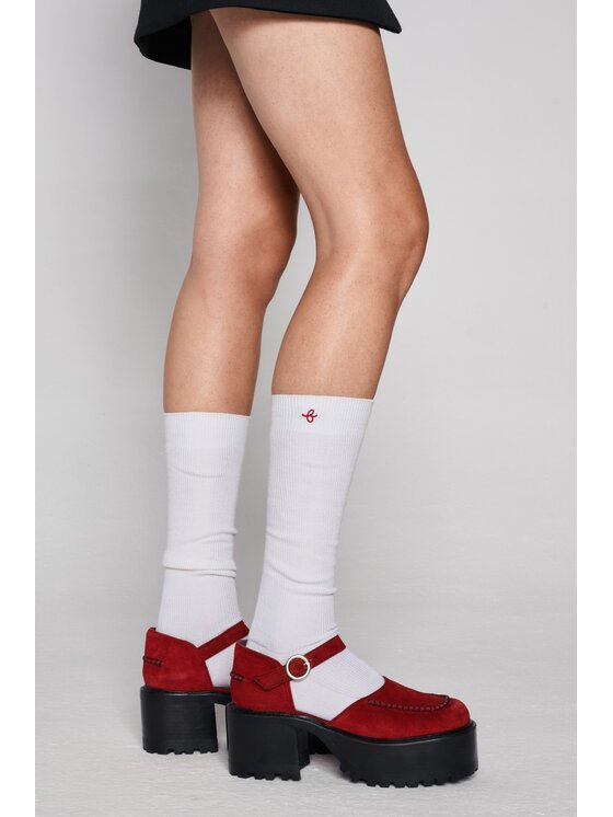 B SIDES B SIDES Podkolanówki MERINO UNISEX Biały