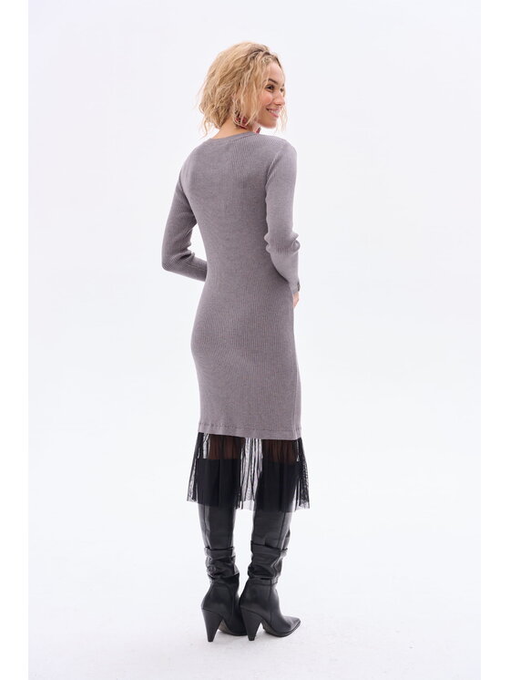 blue shadow blue shadow Sukienka codzienna Donna Szary Regular Fit