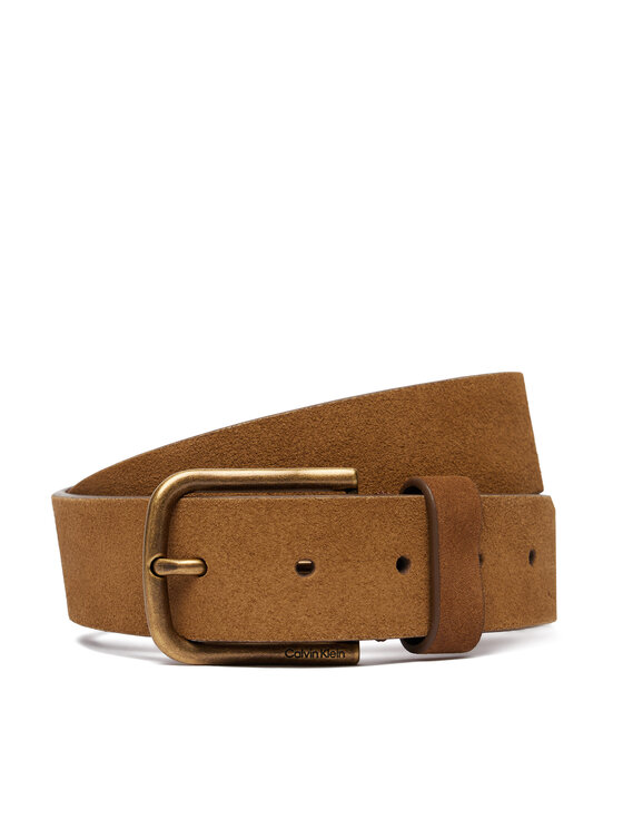 Calvin Klein Opasok Round Buckle Suede 35Mm Fixed LV04D7070G Hnedá