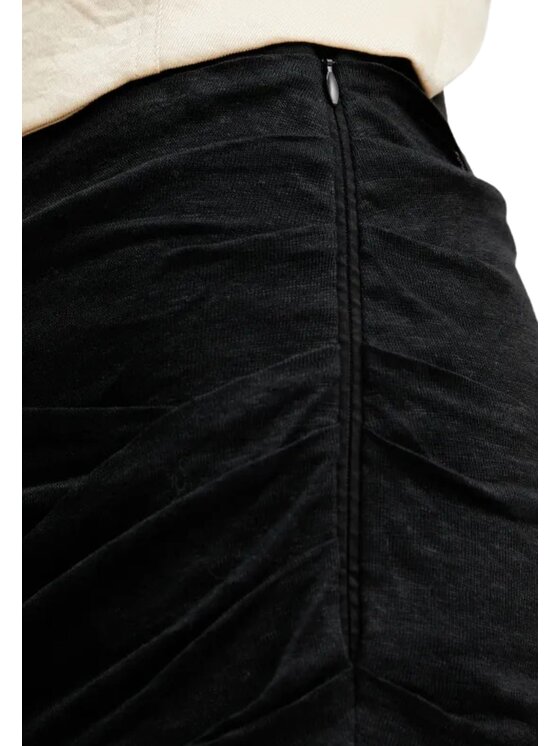 PINKO PINKO Spódnica midi Invisibile gonna lino stretch Czarny Regular Fit