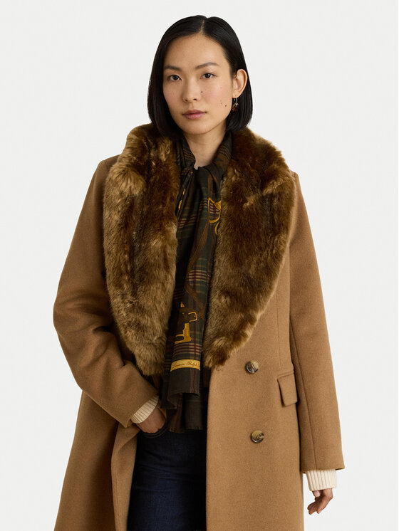LAUREN RALPH LAUREN LAUREN RALPH LAUREN Вовняне пальто 297P23450001 Світло-коричневий Oversize