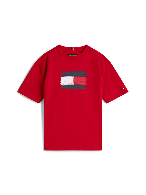 Tommy Hilfiger Tommy Hilfiger Tricou Flag Archive KB0KB10111 Roșu Regular Fit