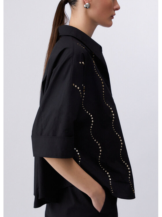 Liu Jo Liu Jo Koszula CA6345TS24622222 Czarny Loose Fit