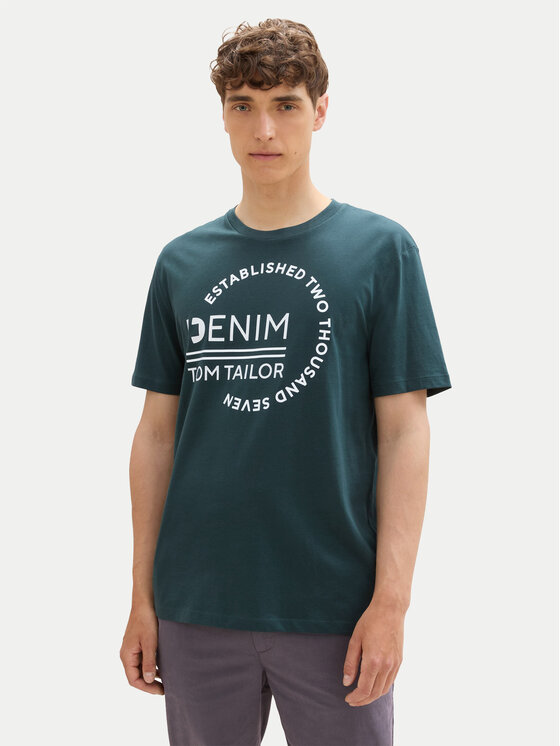Férfi Póló Tom Tailor Denim, Méret: S, Zöld, 1043491
