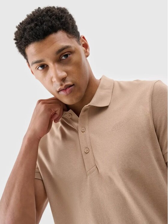 4F 4F Polo 4FWSS25TPTSM407-83S Καφέ Regular Fit