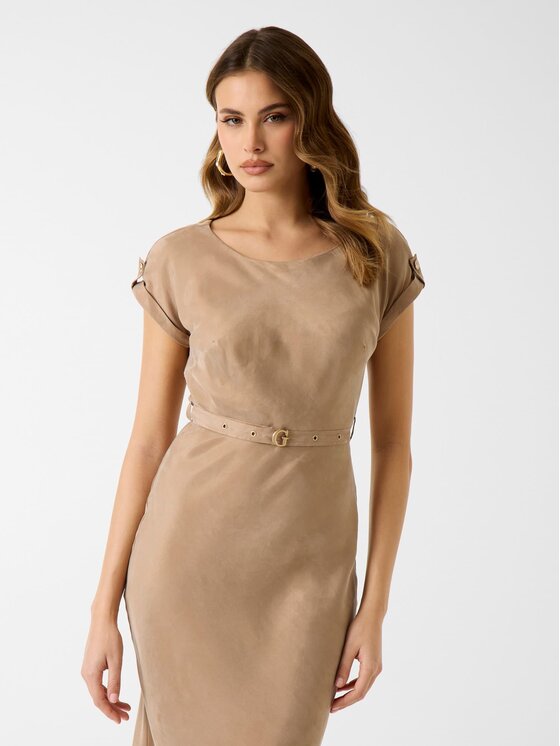 Guess Guess Vsakodnevna obleka 181611 Rjava Classic Fit