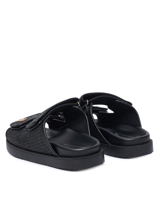 Tommy Hilfiger Tommy Hilfiger Ciabatte Double Strap Raffia FW0FW09122 Nero