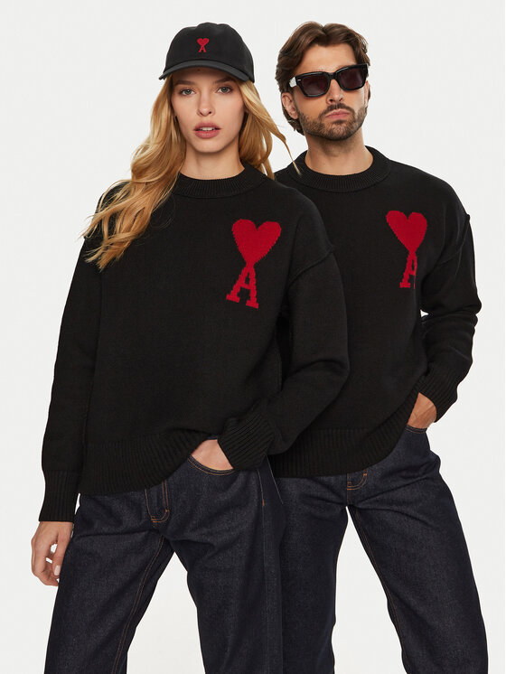 AMI Paris Pulover BFUKS006.018 Negru Regular Fit | Modivo.ro