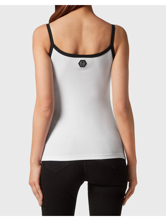 PHILIPP PLEIN PHILIPP PLEIN Tank top 2433 Biały Skin Tight Fit