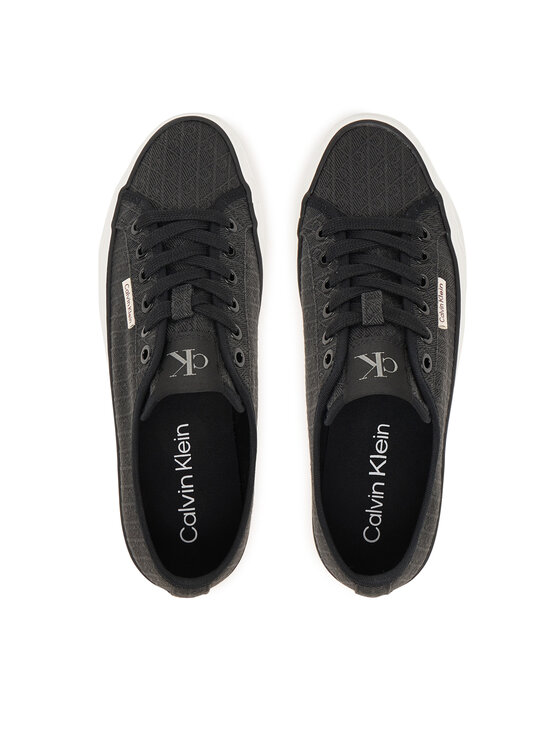 Calvin Klein Calvin Klein Laisvalaikio batai Vulc Flatf Laceup Jaq Aop HW0HW03265 Juoda