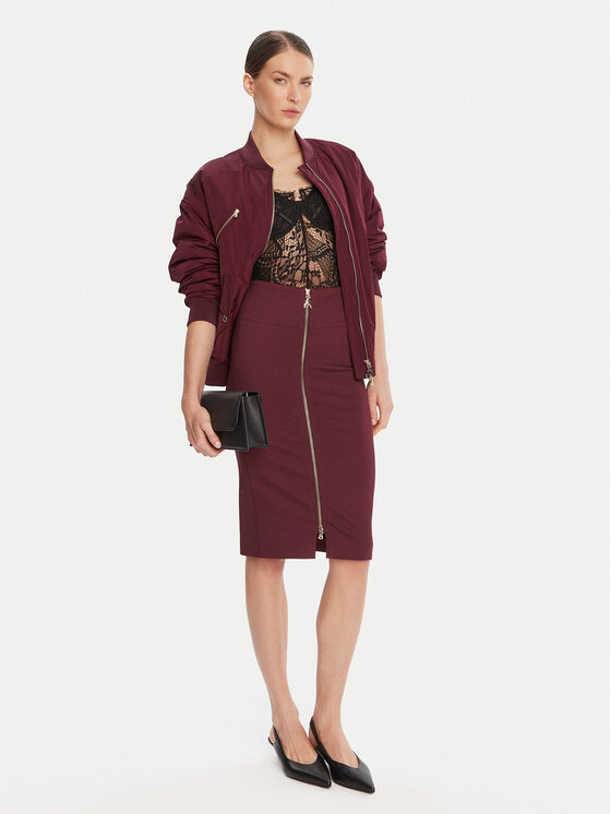 Patrizia Pepe Patrizia Pepe Fustă tip creion 8G0485 A025 Vișiniu Regular Fit