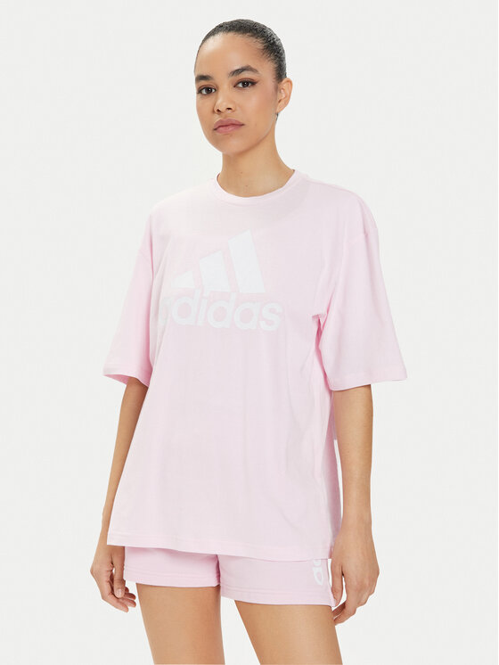 adidas T-krekls Essentials Big Logo IC9860 Rozā Loose Fit