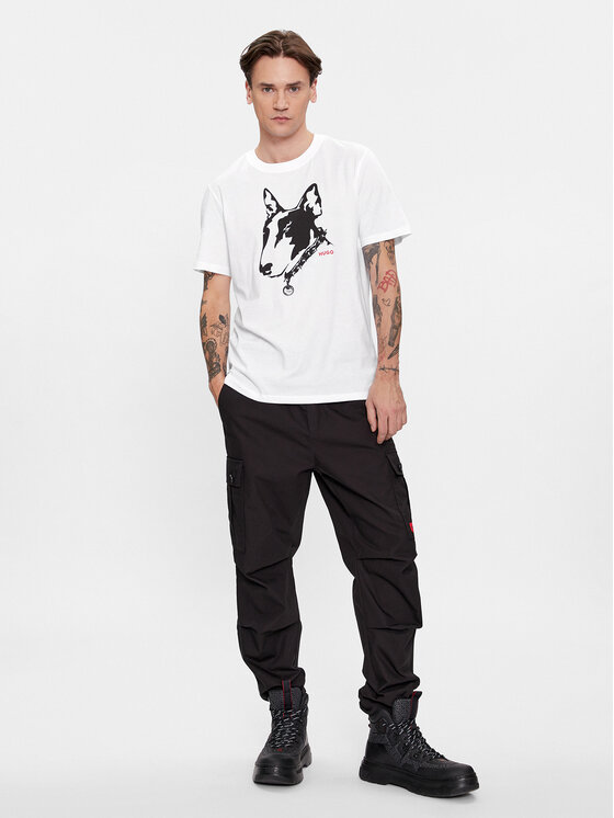 HUGO Hugo T-krekls Dammock 50504916 Balts Regular Fit