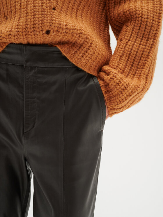 InWear InWear Usnjene hlače Wrylieiw 30108741 Črna Regular Fit