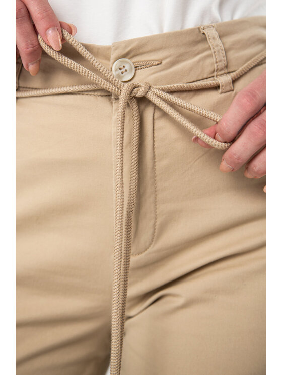QUIOSQUE QUIOSQUE Spodnie damskie 3SH005 Beżowy Regular Fit