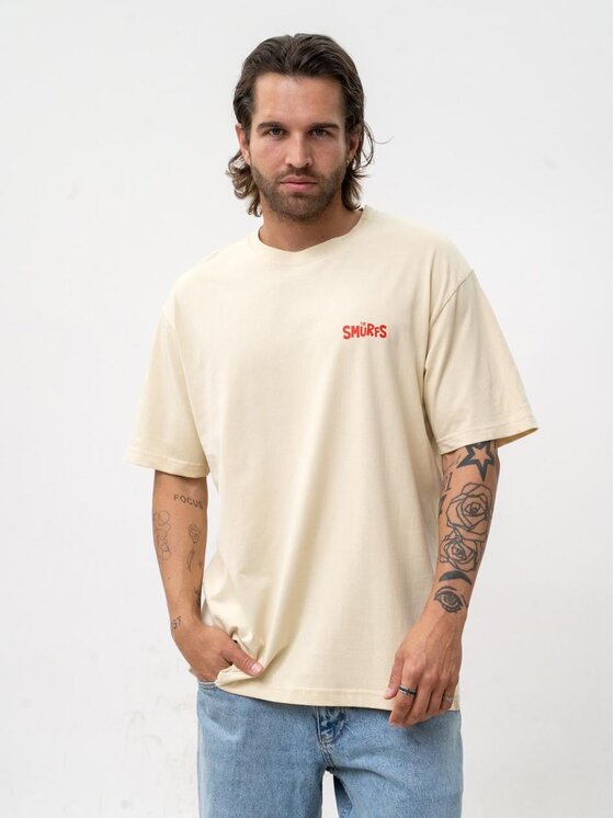 Smerfy Smerfy T-Shirt 132076 Beżowy Oversize