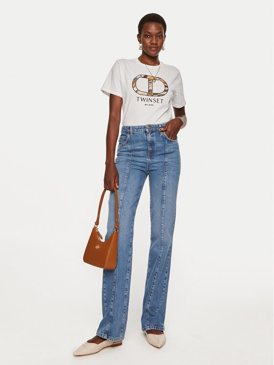 TWINSET TWINSET Jeansy 242TP2563 Niebieski Straight Fit