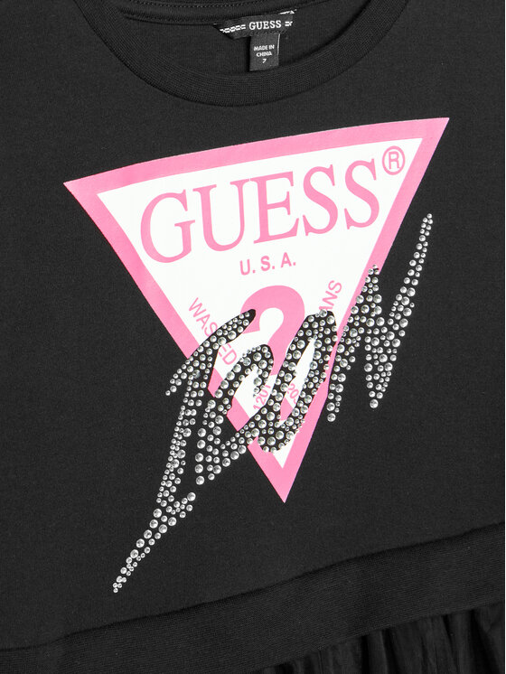 Guess Guess Vsakodnevna obleka J4YK06 KB8R0 Črna Regular Fit