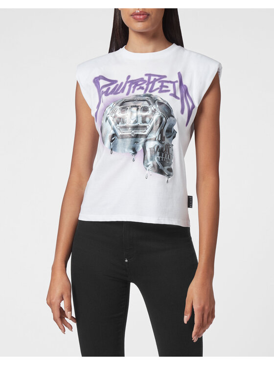 PHILIPP PLEIN PHILIPP PLEIN Tank top 3105 Bílá Skin Tight Fit