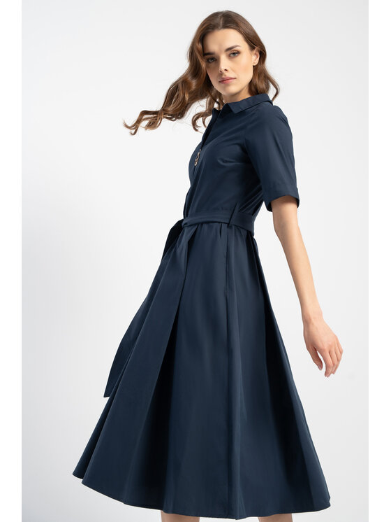 CLICK CLICK Φόρεμα καλοκαιρινό 60-6092 Σκούρο μπλε Regular Fit